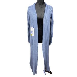 Grigoropoyloy Athanasia Womens One Size Blue Wrap Sweater NWT